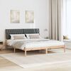 vidaXL Cadru de pat cu tăblie tapițată cu headboard Maro 180 x 200 cm