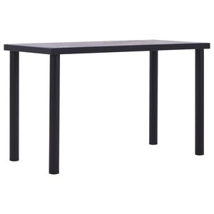 vidaXL Masă de bucătărie, negru & gri beton, 120 x 60 x 75 cm, MDF