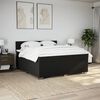 vidaXL Pat box spring cu saltea, negru, 180x200 cm, catifea