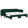 vidaXL Pat de zi cu extensie și saltele verde &icirc;nchis 80x200 cm catifea