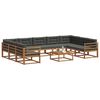 vidaXL Set de canapele de exterior cu pernă 10 pcs Natural și Antracit