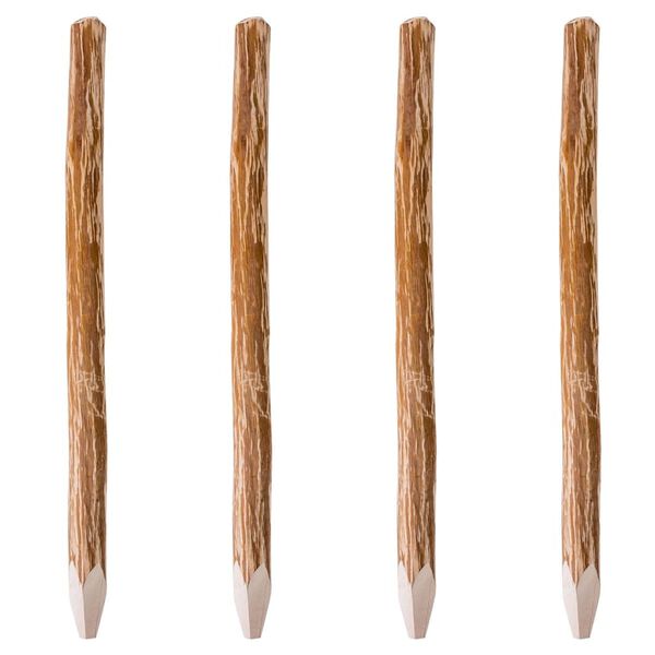 vidaXL St&acirc;lpi de gard ascuțiți, 4 buc., 150 cm, lemn de alun