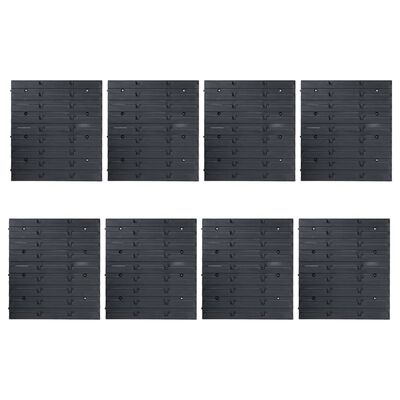 vidaXL Set cutii depozitare 128 piese, panouri perete, albastru&negru