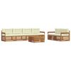vidaXL Set de canapele de exterior 7 buc. Natural și Crem
