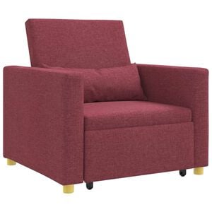 vidaXL Canapea extensibilă single bordo 90 x 165 x 87 cm țesătură