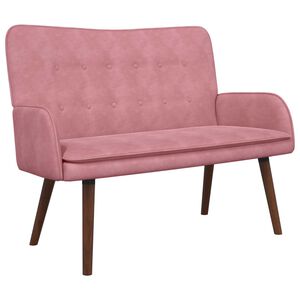 vidaXL Canapea cu 2 locuri Roz 115 x 61 x 87 cm Catifea