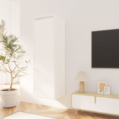 vidaXL Dulap de perete, alb, 30x30x100 cm, lemn masiv de pin