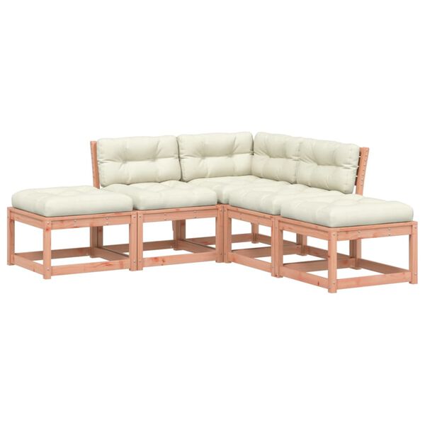 vidaXL Set mobilier de grădină cu perne, 5 piese, lemn masiv douglas