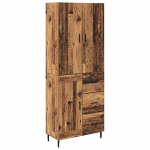 vidaXL Bufet cu sertar 2 pcs Lemn Vechi Lemn Stratificat și Sticlă