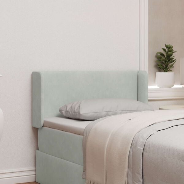 vidaXL Ureche pentru Tăblie Gri deschis 40,5 x 40,5 x 4 cm Catifea