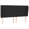 vidaXL Tăblie de pat cu aripioare, negru, 203x23x118/128 cm, piele eco