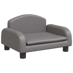 vidaXL Pat de c&acirc;ini, gri, 50x40x30 cm, piele ecologică