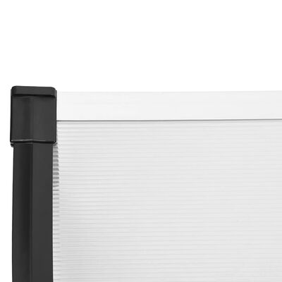 vidaXL Copertină de ușă, negru și transparent, 122x90 cm, policarbonat