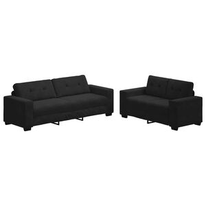 vidaXL Set canapele 2 piese cu perne catifea neagră