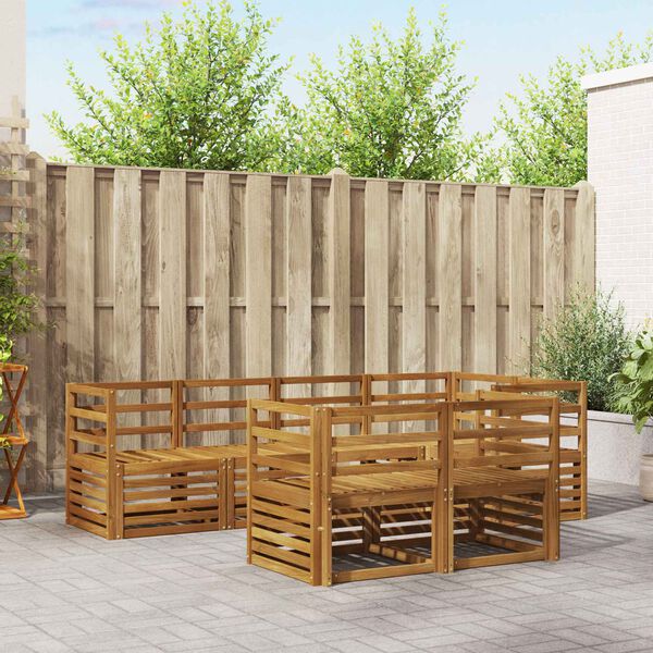 vidaXL Seturi de canapele 7 pcs natural Lemn Solid de Acacia