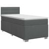 vidaXL Pat boxspring cu saltea Gri &icirc;nchis 80 x 200 cm Țesătură