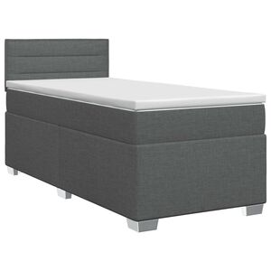 vidaXL Pat boxspring cu saltea Gri &icirc;nchis 80 x 200 cm Țesătură