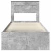 vidaXL Cadru de pat Gri Concret 75 x 190 cm Lemn de pin masiv