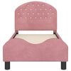 vidaXL Cadru de pat pentru copii cu spătar Roz 70 x 140 cm Catifea