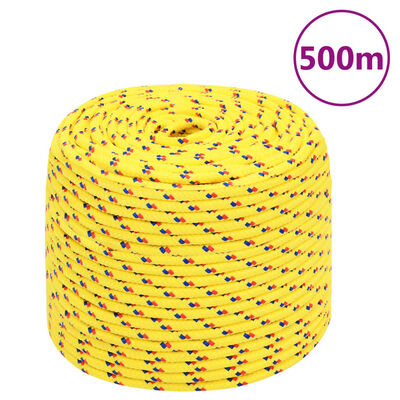 vidaXL Frânghie de barcă, galben, 6 mm, 500 m, polipropilenă