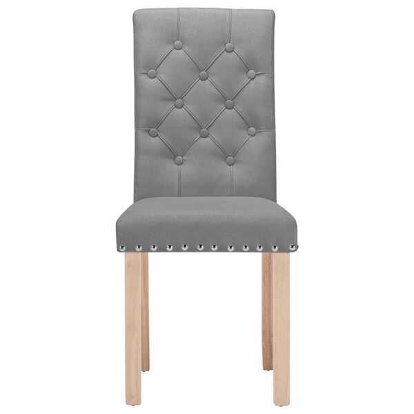 vidaXL Scaune de bucătărie, 2 buc., gri deschis, material textil