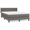 vidaXL Pat box spring cu saltea, gri, 140x190 cm, piele ecologică