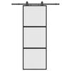 vidaXL Ușă glisantă cu set feronerie neagră 76x205cm sticlă securizată