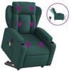 vidaXL Fotoliu electric masaj rabatabil / ridicare verde &icirc;nchis textil