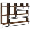 vidaXL Set rafturi de perete cu bare, 6 buc., stejar fumuriu, lemn