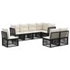 vidaXL Set de canapele pentru grădină 8 pcs Negru poliratan