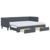 vidaXL Pat de zi cu extensie și sertare gri &icirc;nchis 80x200 cm catifea