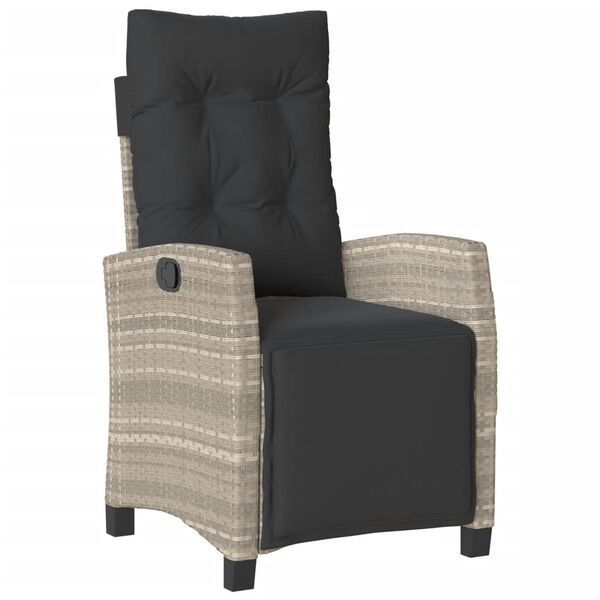 vidaXL Set mobilier de grădină cu perne, 3 piese,gri deschis,poliratan