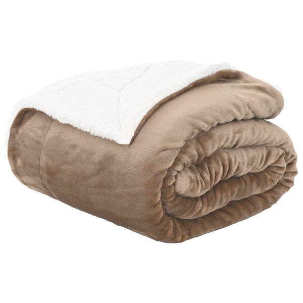 vidaXL Pătura de aruncat Culoare Cămilă 240 x 270 cm Molton