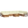 vidaXL Seturi de canapele 9 pcs Natural și Crem Lemn Solid de Acacia