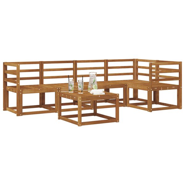 vidaXL Set de canapele de exterior 6 pcs Gri natural și deschis