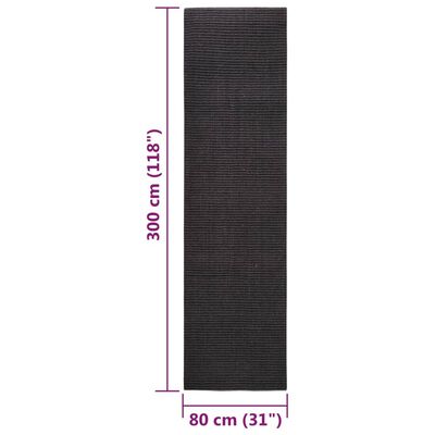 vidaXL Covor din sisal pentru ansamblu de zgâriat, negru, 80x300 cm
