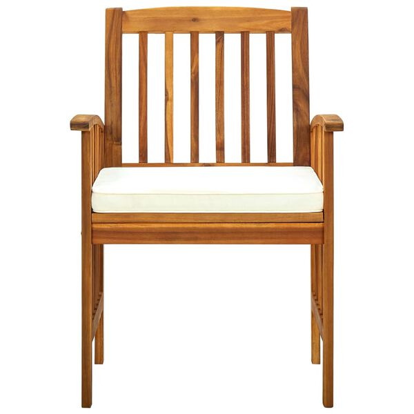 vidaXL Scaune de grădină cu perne, 3 buc., lemn masiv de acacia