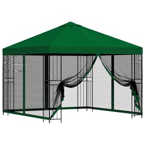 vidaXL Foișor de grădină cu pereți laterali 3 x 3 m Verde
