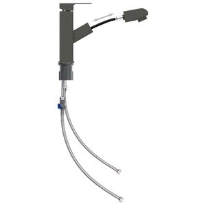 vidaXL Robinet chiuvetă de baie retractabil, gri, 157x172 mm