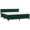 vidaXL Pat box spring cu saltea, verde &icirc;nchis, 160x200 cm, catifea