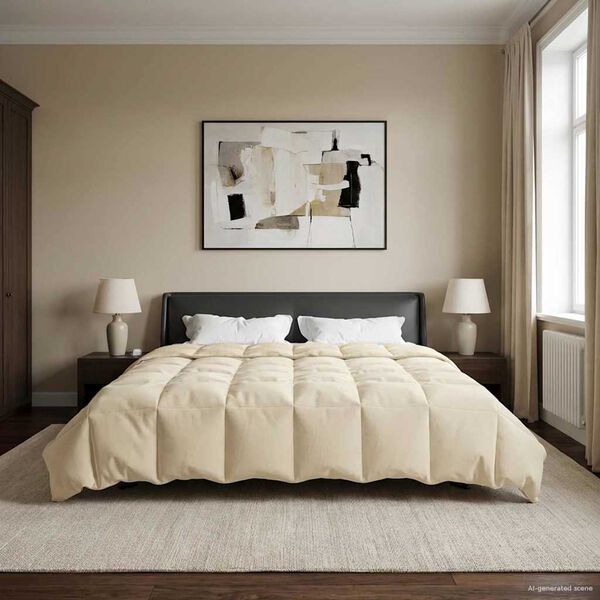 vidaXL Duvet de iarnă Patos Crem 200 x 220 cm Microfibră