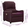 vidaXL Fotoliu electric de masaj, violet, material textil