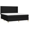 vidaXL Pat box spring cu saltea, negru, 180x200 cm, catifea