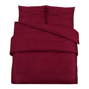 vidaXL Set lenjerie cu husă de pilotă, bordo, 155x220 cm, bumbac