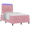vidaXL Pat cu arcuri cu saltea cu headboard Roz 120 x 190 cm țesătură