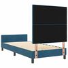 vidaXL Pat cu arcuri cu headboard Albastru &icirc;nchis 80 x 200 cm Catifea