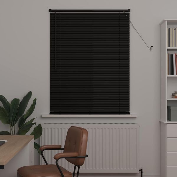 vidaXL Jaluzea venetiană Negru 150 x 80 cm PVC