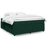 vidaXL Pat box spring cu saltea, verde &icirc;nchis, 180x200 cm, catifea