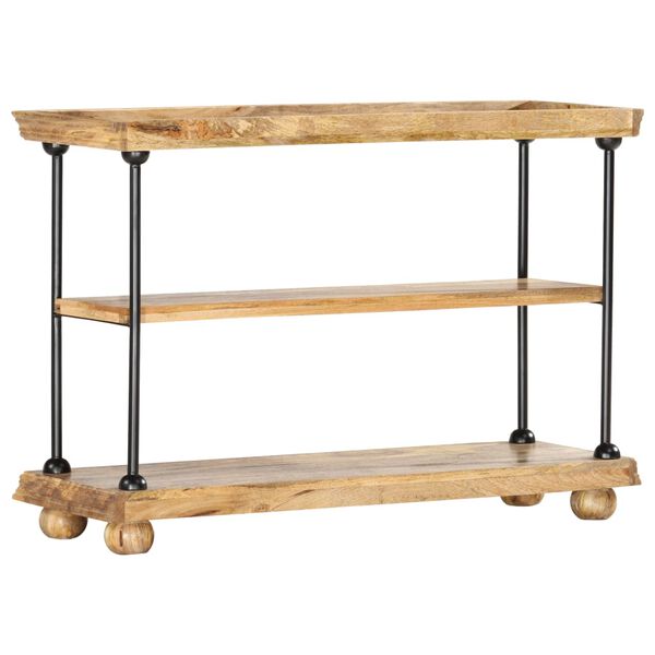 vidaXL Bibliotecă cu 2 rafturi, 110x35x75 cm, lemn de mango și oțel