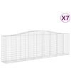 vidaXL Coșuri gabion arcuite 7 buc, 400x50x120/140 cm, fier galvanizat